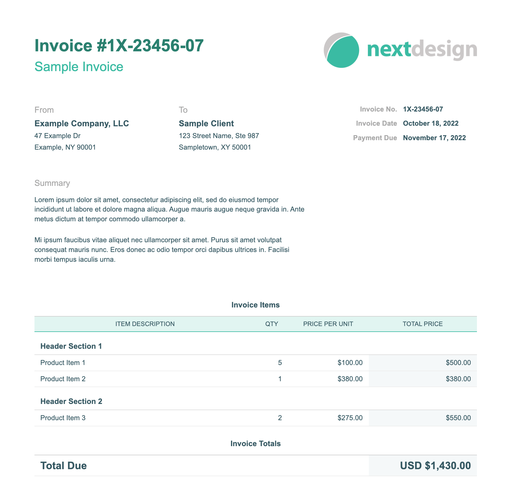 Invoice Template Style - Spartan